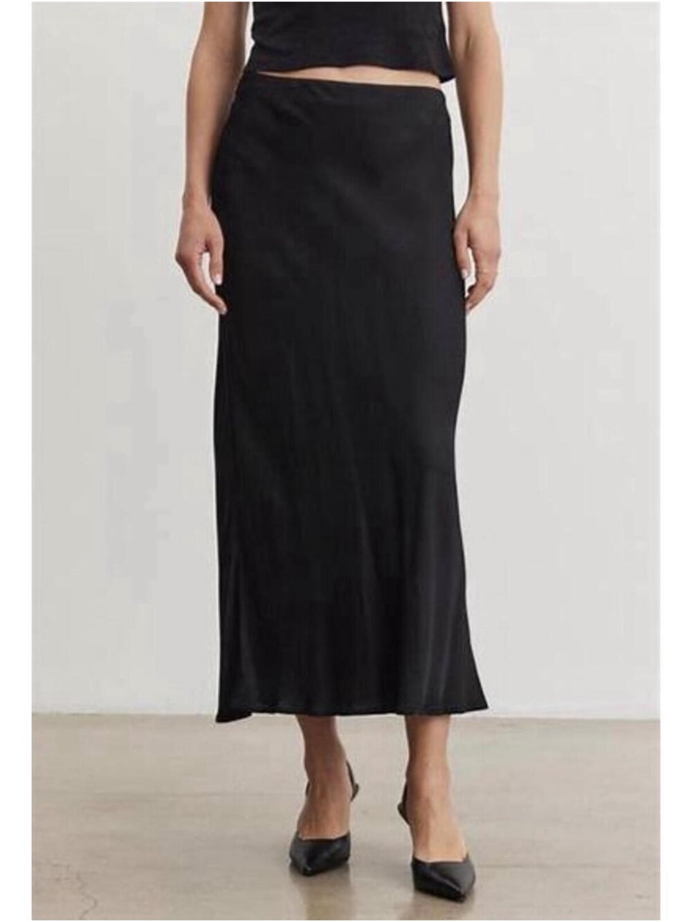Velvet by Graham & Spencer Black Maxi Slip Skirt